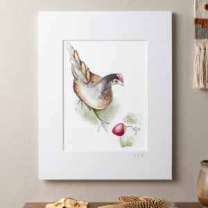 Sky with Strawberry – 8x10 Art Print matted to 11x14 Copy